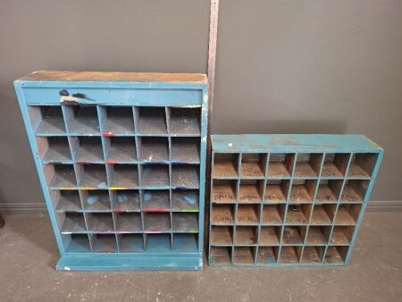 2 x Vintage Pigeonhole Storage Unit