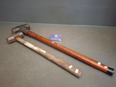 1 x Hytest 4 Sledgehammer and 1 x Craftech 3.4kg Sledgehammer - Genuine Hickory