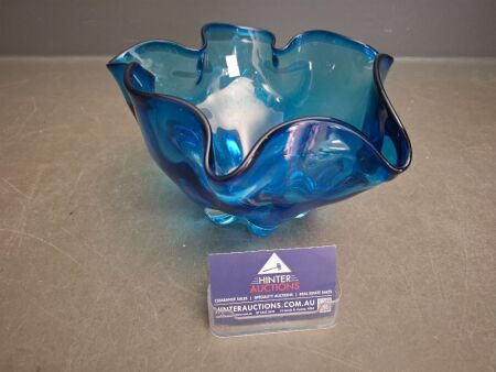 Murano Sommerse Vintage Blue Vase/Bowl