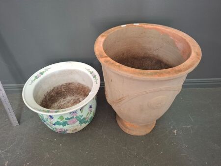 1 Chinese Style Pot and 1 Terracotta Pot