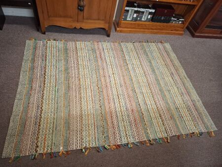 Large Hand Woven Cotton Rug