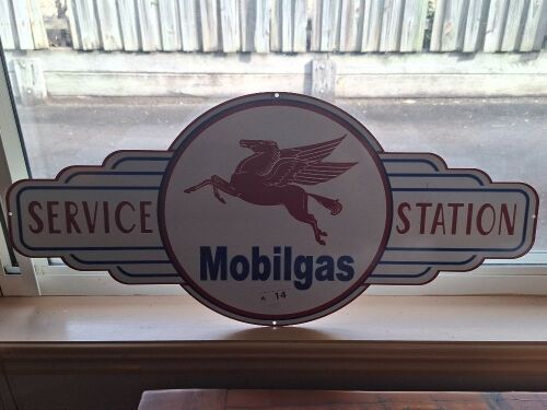 MOBILEGAS printed shaped tine adverting sign