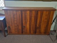 3-door hardwood cabinet - same style as lot 12A and could be mounted on top