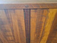 3-door hardwood cabinet - same style as lot 12A and could be mounted on top - 2