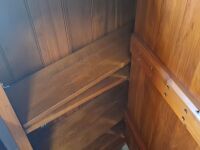 3-door hardwood cabinet - same style as lot 12A and could be mounted on top - 3