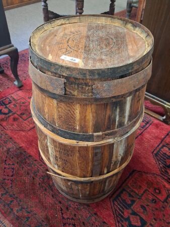 Vintage wooden soy barrel