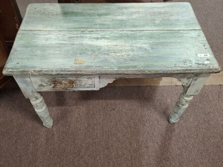 Rustic wooden desk with single drawer