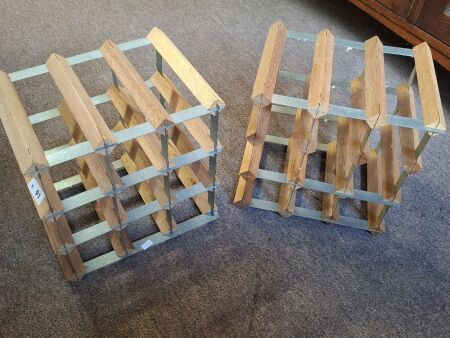 Pair of tin and wooden wine racks (QTY CHOICE 91,92)