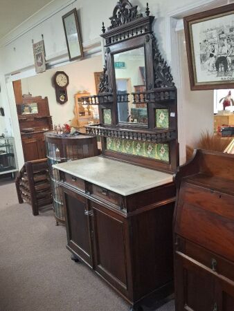 Vintage sideboard with stone top