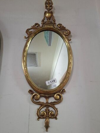 Rococo style wall mirror - brass frame