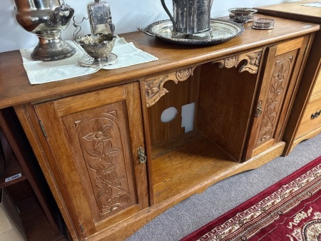 Carved pine dresser