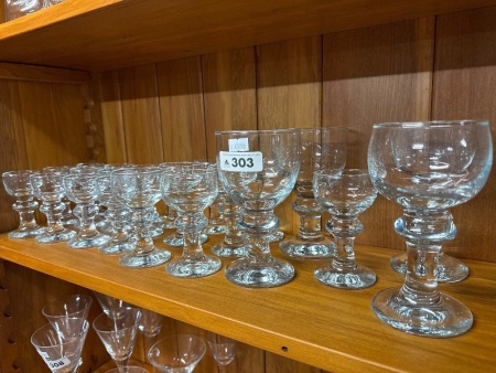 Assorted Holmegaard Tivoli glasses - some signed to base