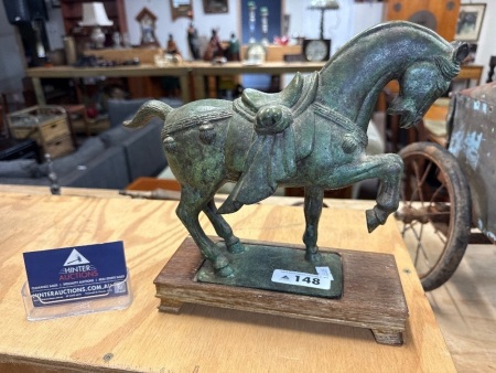 Bronze Tang Dynasty style horse sculpture - marked to base