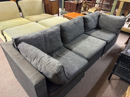 3-seater indoor/outdoor grey sofa