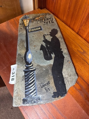 Jazz painting on slate tile
