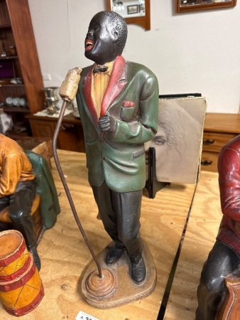 Wooden New Orleans jazz band figurine - playing singer/trumpeter (CHOICE 229 - 232)