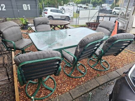 6-seater outdoor setting - alloy frame