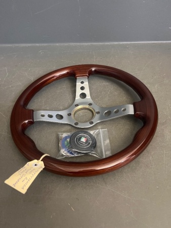 Autotecnica Wood Rim Sports Steering Wheel