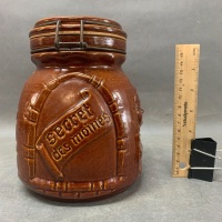 Vintage W.German Pottery Monk Cookie Jar - 4