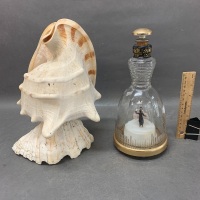 Vintage Helmet Conch Shell + Retro Swan Lake Musical Decanter - 2