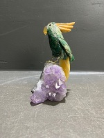 Hand-carved Semi-Precious Stone Cockatoo
