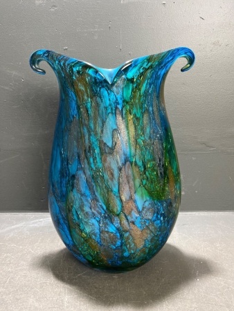 Zibo Sirene art Glass Vase Oceanic Inspired Tones