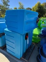 3 x 450 Litre rectangle tank blue