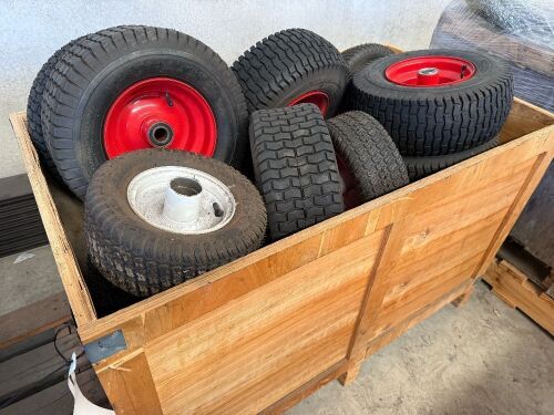 Pallet of Wheels 13 x 5 x 6 and 16 x 6.5 x 8