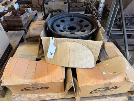 Pallet of 5 x steel rims