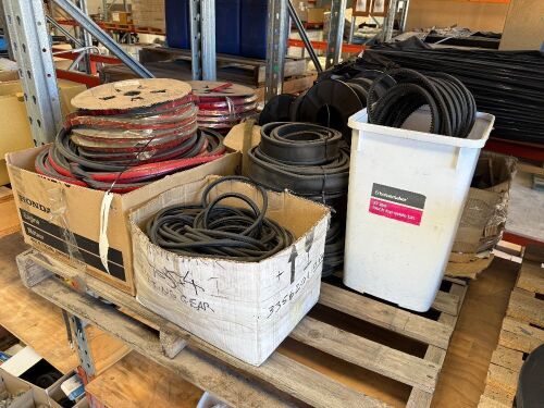 Pallet of various rubbers and belts