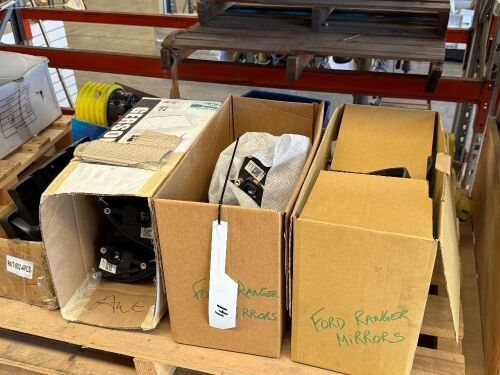 Pallet of PTO-shafts, mirrows and other