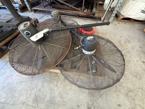 3 x Pedestal Fans plus retractable air hose