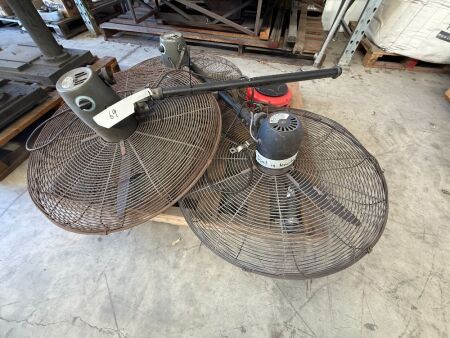3 x Pedestal Fans plus retractable air hose