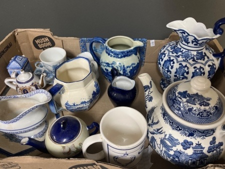 Mixed Lot of Blue Ceramics