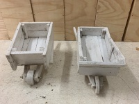 2 Small Timber Garden Wheelbarrows - 2