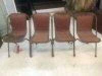 Vintage Padded / Stackable Theatre Chairs x 4