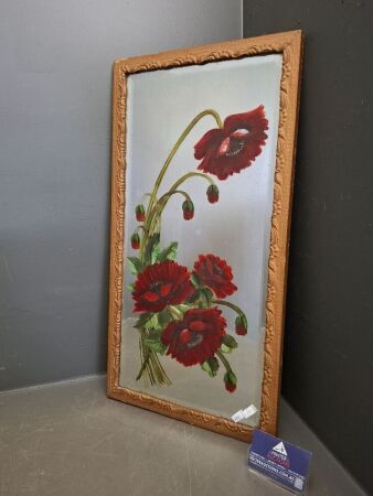 Vintage Painted Glass Mirror