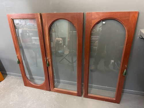 3 x Cedar and Glass Doors with Brass Fittings