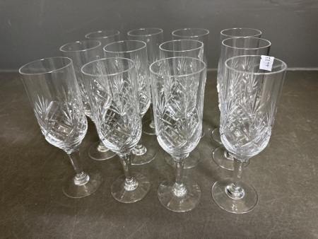 12 x Vintage Full Lead Crystal Glasses by Royal Brierley UK
