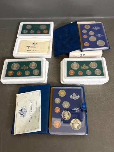 5 x Australian Proof Coin Set