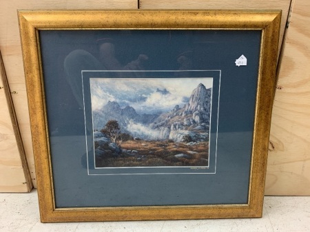 Mountain Mist - Arthur Range Tas. - Framed Original Oil on Board by Renowned Brisbane Artist Kerry Nobbs
