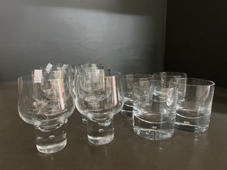 12 x Glass Large Tumblers and 8 x Glass Small Tumblers - Kosta Boda 'Pippi' Swedish