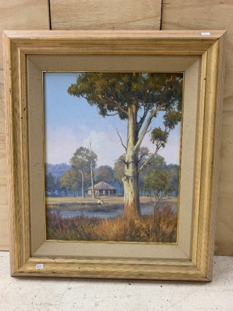 Sunlit Gum - Original Framed Oil on Board by Renowned Brisbane Artist Kerry Nobbs