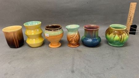 Collection of 6 Small Australian Pottery Vases inc. Remued, Pates, Newtone Etc.