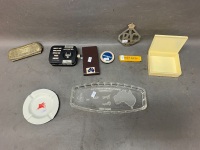 Small Box Lot inc. Lighter, Ashtray, Tins, RACQ Motif, Etc - 3