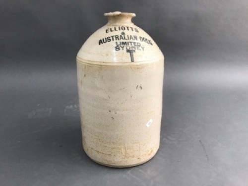 Elliotts & Australian Drug Limited Sydney Stonewae Demijohn