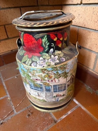 Small vintage cream can hand painted by SA Cole