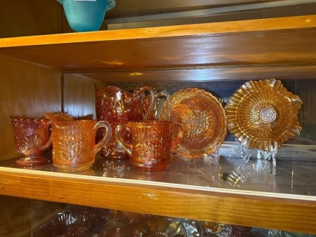 Assorted lot of Marigold Carnival glass