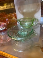 Two uranium/glow glass dishes - 2
