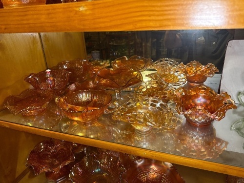 Assorted lot of Marigold carnival glass